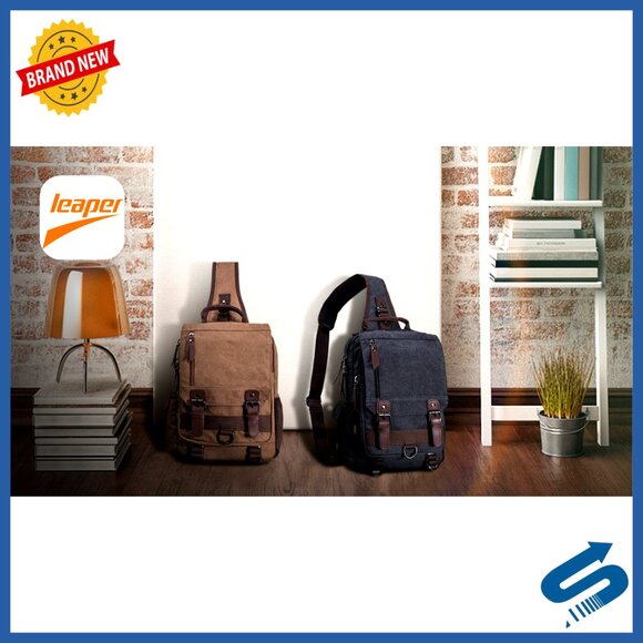 Canvas Messenger Bag Crossbody Sling Bag Travel Daypack Unisex - Picture 7 of 7